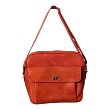 VTG Orange Samsonite Silhouette Overnight Bag Shoulder Strap Silver Clasp EXC