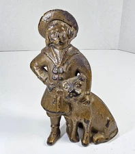 VINTAGE 1910's A.C. WILLIAMS  CAST IRON BUSTER BROWN & TIGE COIN BANK