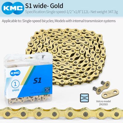 KMC Bike Chain Single Speed Chains K1 Fixed Gear BMX Z1 Bicycle Chain 1/2''X1/8'' 