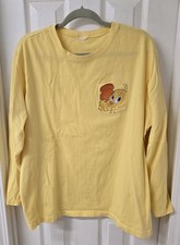 VTG WARNER BROS STUDIO LOONEY TUNES Tweety Bird Pocket Long SLEEVE Tee SHIRT 2XL