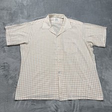 VTG 1960s Arrow Decton Loop Collar Plaid Short Sleeve Shirt Crest Sanforized XL