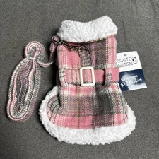 Doggie Design Size XS Harness Coats Pink And White Plaid