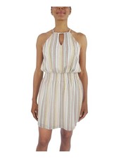CITY STUDIO Womens A-Line Mini Dress Green Sleeveless Halter Juniors L