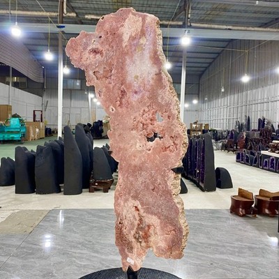15LB Natural Pink Amethyst Slice Polished Crystal Slab Mineral Specimen Healing