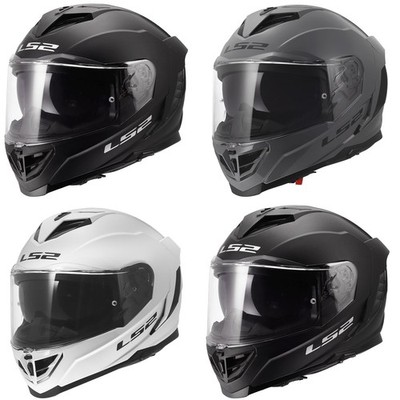 LS2 FF818 Storm III Plain Integralhelm Motorrad Sturzhelm schwarz weiß grau