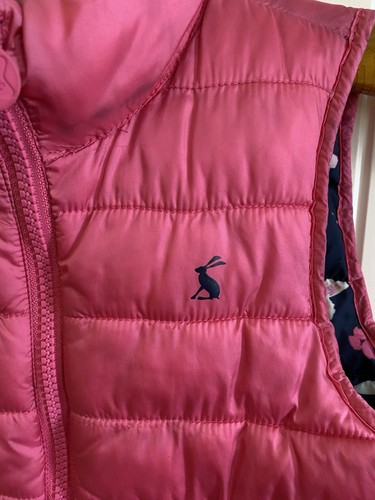 Joules Girls Pink & Navy Unicorn Spring Floral Vest Size 4 Reversible - Picture 5 of 17