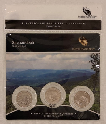 2014 ATB Shenandoah Quarter 3-Coin Set P D S Sealed OGP