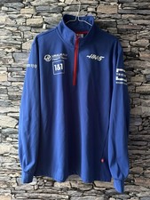 Felpa mezza zip Haas F1 Team Factory strato medio blu ufficiale taglia large