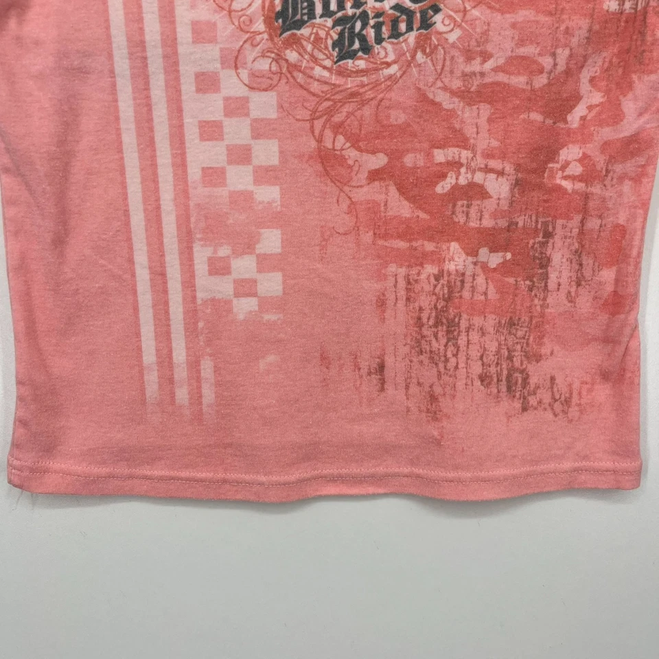 Camiseta sin mangas Harley-Davidson para mujer talla L rosa de colección estampado Y2K tiras Foto 3 de 4