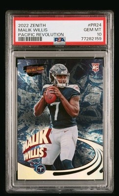 2022 Zenith Malik Willis Pacific Revolution RC PR24 Titans Dolphins PSA 10 POP 1