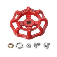 Outside Faucet Handle Square Stem Hole 7x7mm Cast Steel Wheels Handle Red