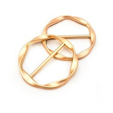 Scarf Ring Clip, 2 Pcs T Shirt Clip,Clothes Knotted Clip, Circle Knotted Bu - 02