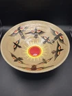 Native American Southwest  Studio Art Pottery Bowl Redwing Blackbirds Signed