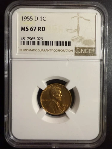 1955-D Lincoln Cent NGC Graded MS67 RD - B50192