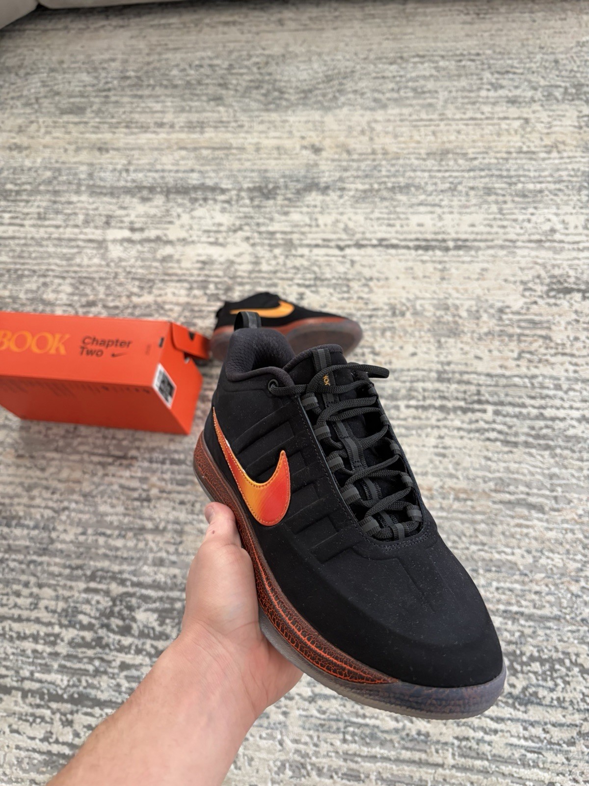 Nike Book 2 Rising Black Orange IB6687-001 Men's Athletic Sneakers 2025 thumbnail 3