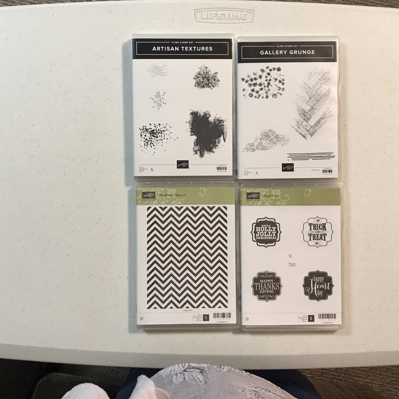 Stampin' Up! Unmounted Rubber Background Stamps Lot Textures Chevron Holidays