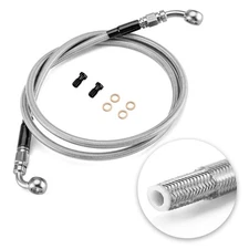 Mofun 48 Extended Hydraulic Front Brake Line Kit Chrome Harley Sportster XL88...