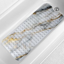 Marble Bath Tub Mat Non Slip, Extra Long 40 X 16 Inch Anti Slip Mat for Batht...