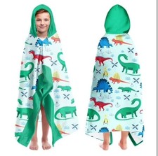 NEW Dinosaur Hooded Bath Beach Towel 30" X 50" Kids Soft Cotton Kids