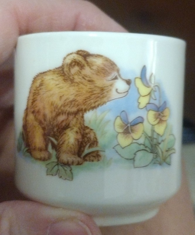 🔥Royal Kent Cup Bear Cub And Flowers, Staffordshire,England