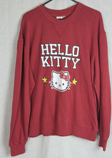 Hello Kitty Sanrio Sweatshirt NWT Crewneck Red Graphic Print Size L Fall Winter