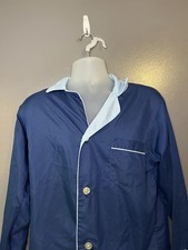 Vintage Weldon Pajama Shirt Mens Medium Blue Permanent Press Button Sleepwear