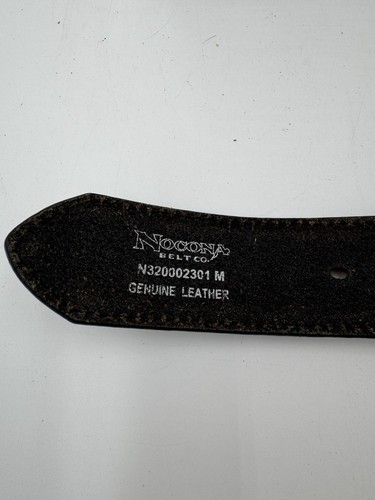 Nocona Western Womens Belt Leather Tooled Sunflowers Black Size Medium - Picture 4 of 4