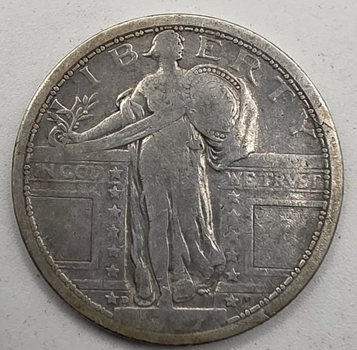 《SILVER》  1917-D V-2  Standing Liberty Quarter *SILVER*