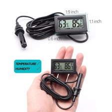 Digital Probe Thermometer Hygrometer for Reptiles - 2-in-1 Terrarium Monitor ...