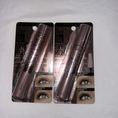 Lot of 2 - NEW MAYBELLINE LASH SENSATIONAL SKY HIGH MASCARA 800 - BLACKEST BLACK