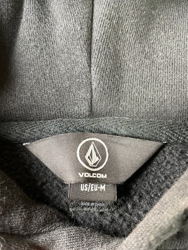 Volcom Black Sweater Adult M Hoodie Pullover Logo Sweatshirt Men’s Size Medium - Picture 4 of 11