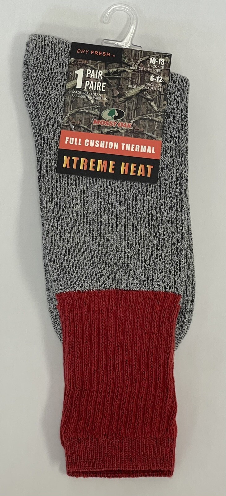 Mossy Oak Thermal Socks Size 6-12 Outdoor Full Cushion Red Dry Fresh