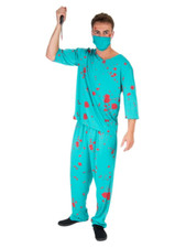 Horror Halloween Bloody Surgeon Scrubs Adult One Size Fancy Dress Costume