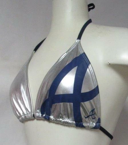 Atlanta Braves Women's Medium Metallic Bikini Swimsuit Bathing Suit Top A1 2223 - Image 2 of 2