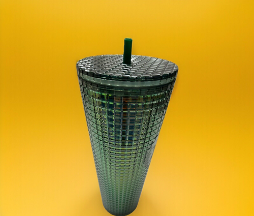 Starbucks 2022 Green Aqua Iridescent Grid Winter Venti Tumbler Cold Cup 24 oz - Picture 8 of 10