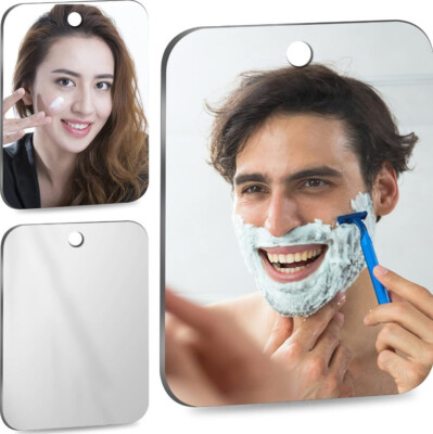 2 Pack 8''X6'' Fogless Shower Mirror For Shaving Mirror Wall Hanging- Bathroom New