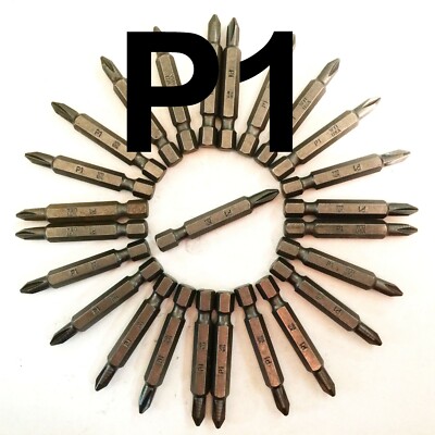 pecoripecori1品 25 PC 2 in Phillips Screw Bits, Screwdriver P1 or P2 bit USA MADE