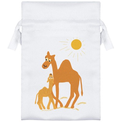 Satin-Tasche/Beutel mit Kordelzug ''Camel Mama und Baby'' (SB049803)