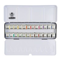 Schmincke Akademie Aquarell-Set 24 Halbe NäPfchen, Metallkasten - 75424