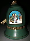 Mr. Christmas Musical Limoge  Holiday Bell Ornament. Plays Silent Night. Green. — photo 1