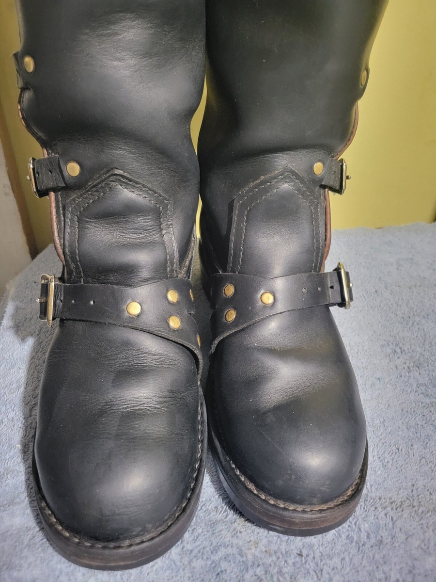 Custom Black Wesco Athena Leather Motorycle Boots Womens Size 7.5 View 6