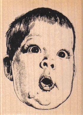 Wow Baby 2 1/2 x 3 1/4'' Rubber Stamp, Baby Stamp