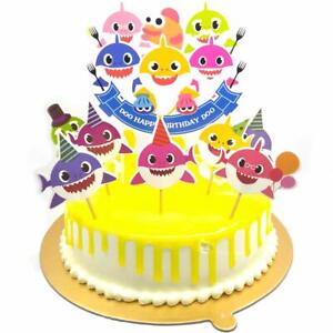 Baby Shark Birthday Cake Topper Cute Shark Cupcake Toppers For Children Ebay