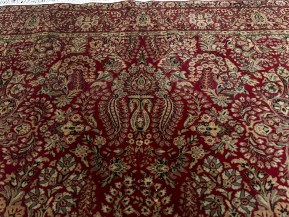 Alfombra Wilton antigua "ANGLO PERSA" - principios de 1900, marcada con etiqueta RR5301 Foto 3 de 4