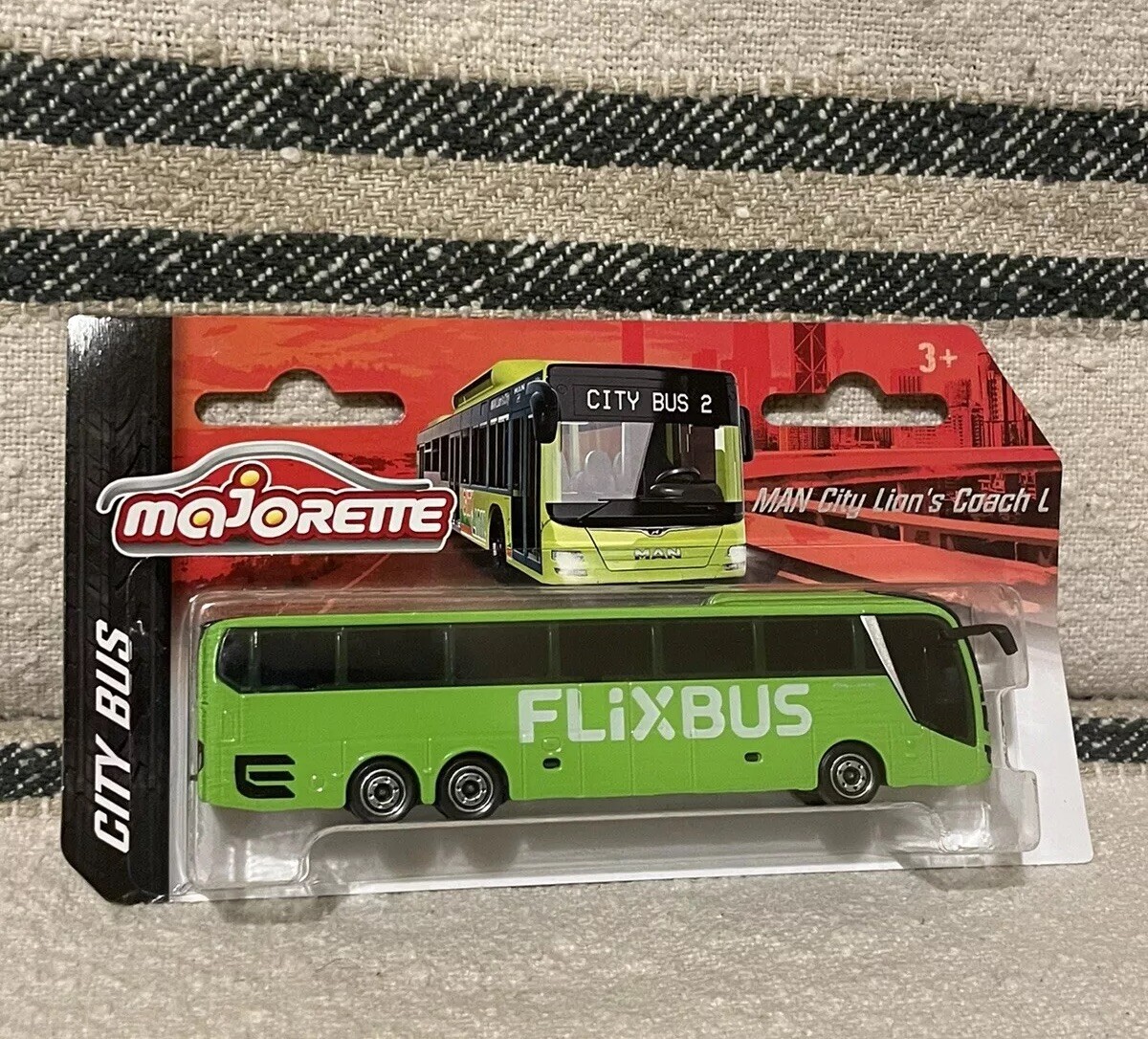 Diecast Majorette Flixbus Bus MAN City Lion’s Coach L 1/100 New In Box
