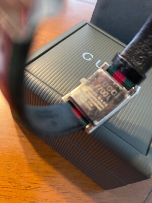 GUCCI Green and Red Dial Grosgrain Women's Watch 7700L + Bonus