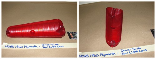NOS/NORS 1960 PLYMOUTH FURY BELVEDERE SAVOY LEFT DRIVER SIDE TAIL LIGHT LENS - Picture 12 of 12