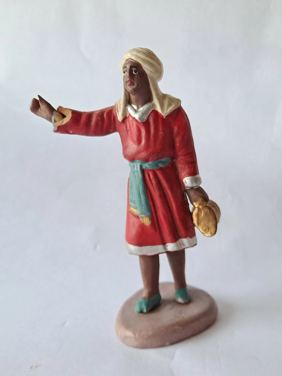 Santon Carbonel Terre Cuite Ancien – Barthoumie, 6 Cm, Belle Patine