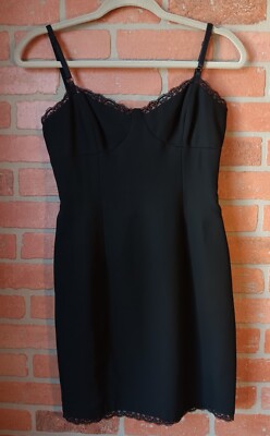 Vintage 90s Laundry by Shelli Segal Sexy Black Mini Dress Size 4 Lace Trim  Lined | eBay