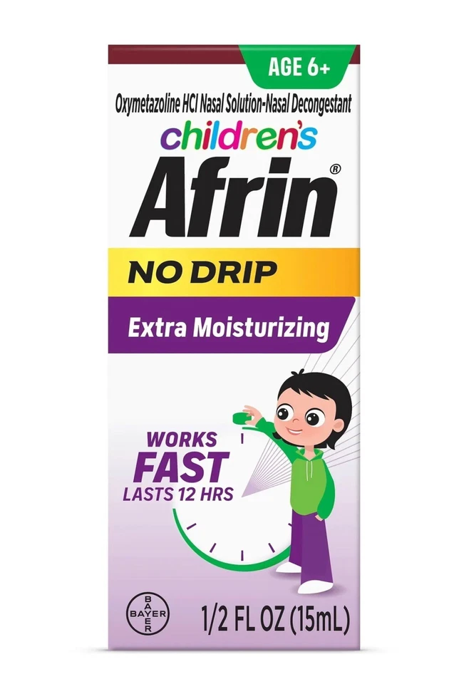 3 Packs Childrens Afrin Extra Moisturizing 12 Hour Stuffy Nose Nasal Spray, 15ml - Image 2 of 4